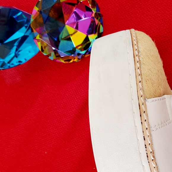 Free People x M4D3 slip ons white calf hair size 9.5M EUC special occasion - Picture 11 of 13